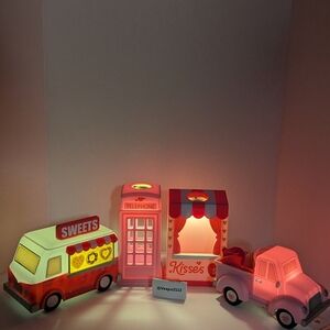 Bullseye Playground Valentines Light Up 4pc Set Sweet Truck Kissing Booth